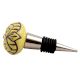 Yellow Base Brown Etched Ceramic Wine Stopper
